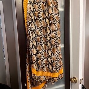 Snakeskin Print Scarf with yellow Accents